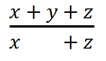 example of mphantom used to align terms in a fraction